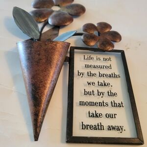Metal Wall Art with Inspirational Quote